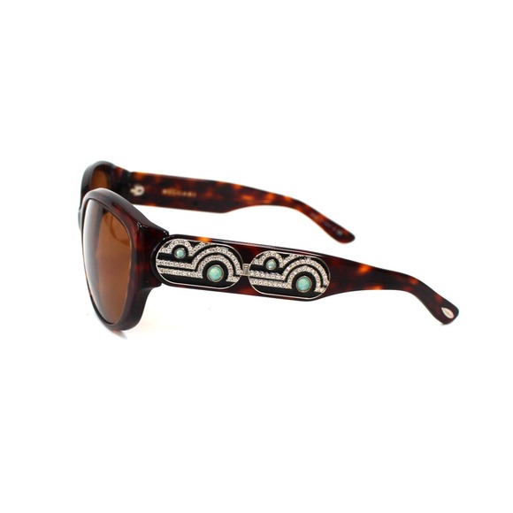 BVLGARI Limited Edition Tortoise Crystal Stone Embellished Sunglasses Oversized main image 8